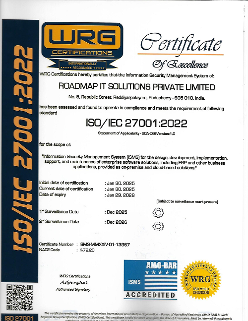 ISO 27001 2022 Certificate 29 January 2028